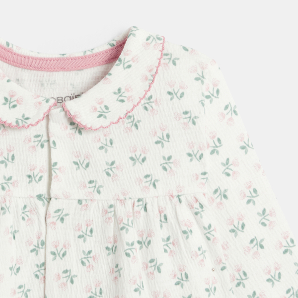 بلوزة مزينة برسوم الأزهار وطماق باللون الوردي للفتيات الصغيرات